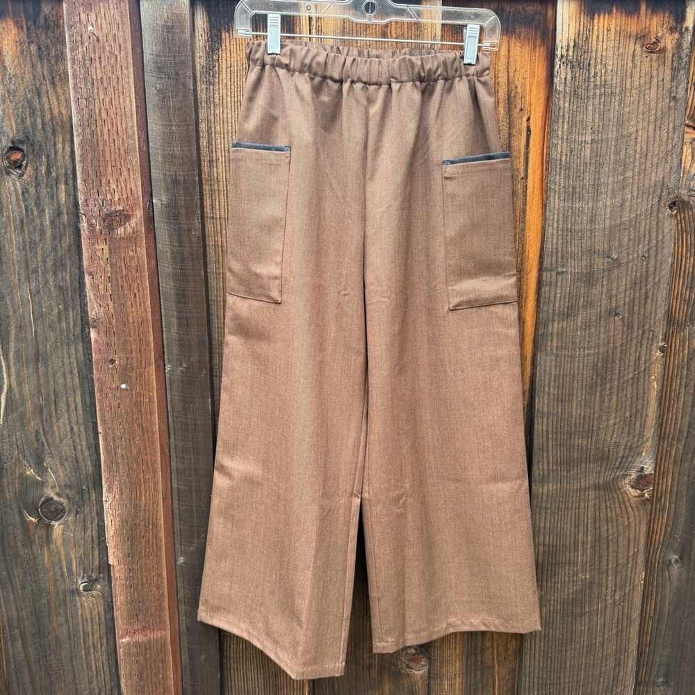 SOU SOU Made In Japan Wide Monpe Pants Chocolate Brown small NWOT